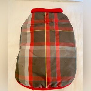 Boots and Barkley,Plaid polyester dog Coat with Red fleece. Small